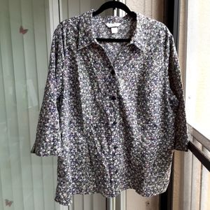 CJ Banks Button Front Blouse, Size 3X